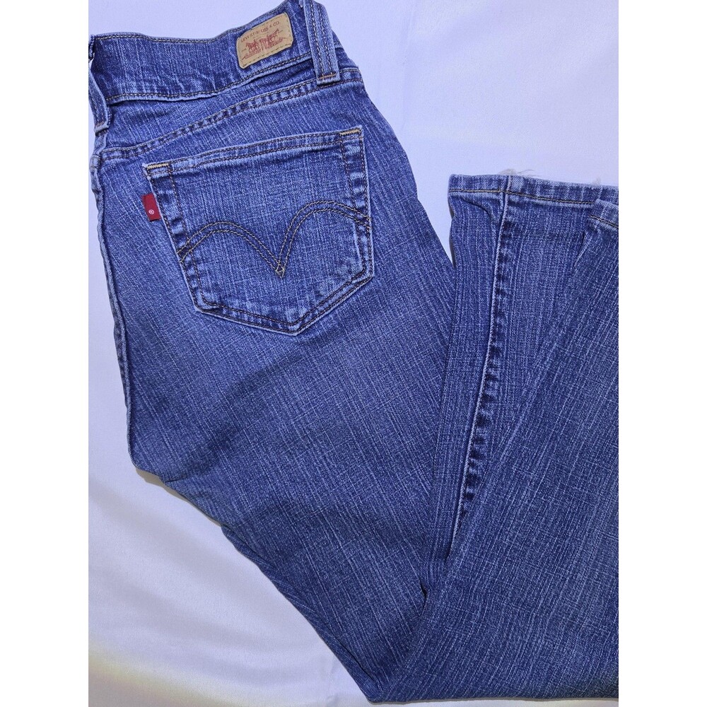 Levi's Jeans Juniors 11 Short Blue Tilted 504 Straight Stretch Denim Casual